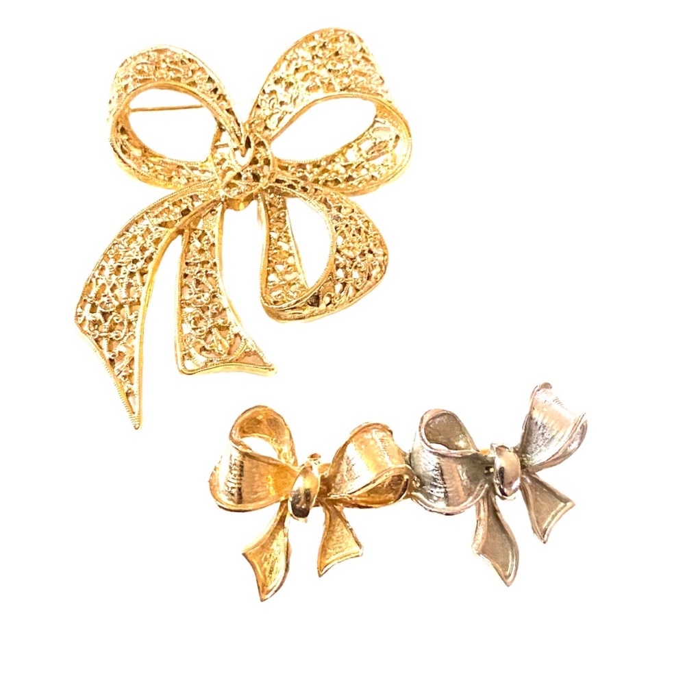 Vintage Style Bow Brooch & Barrette Pair